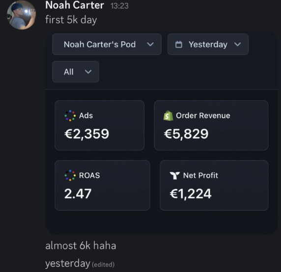 €5.8k first 5k day